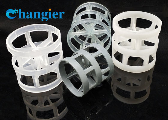 25 มม. 38 มม. 50 มม. บรรจุพลาสติก PP Pall Ring สำหรับบรรจุ Tower