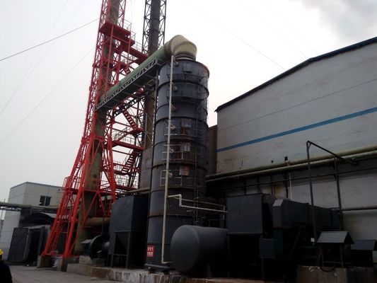 Q235 อุปกรณ์บำบัดก๊าซเหล็กคอมโพสิต Desulfurization Tower ความต้านทานกรดด่าง
